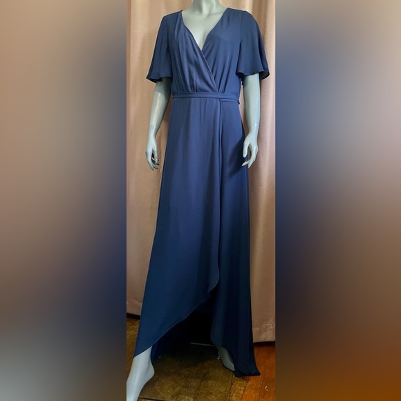 Show Me Your MuMu Dresses & Skirts - Show Me Your MuMu Blue Pleated A-Line Wrap Maxi Large Dress Special Occasion EUC